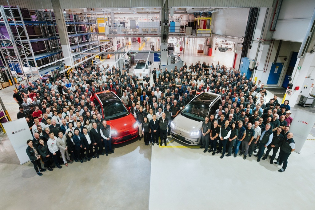 magna starts production of gac electric suv